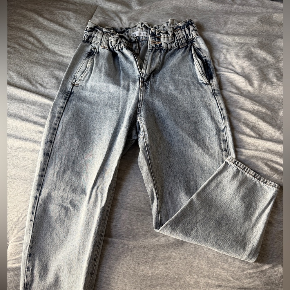 Zara Blue Acid Wash Denim Jeans